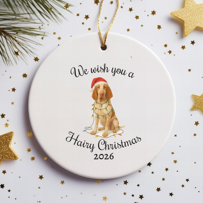 Bracco Italiano Ornament, Personalized Christmas Dog Keepsake, Holiday Pet Lover Gift, Ceramic Holiday Decoration, Custom Date