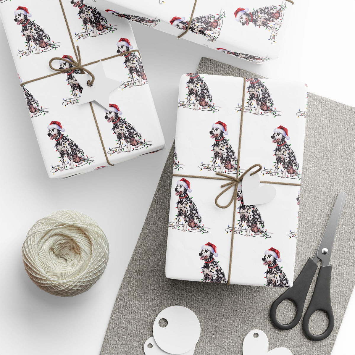 Dalmatian Christmas Lights Wrapping Paper