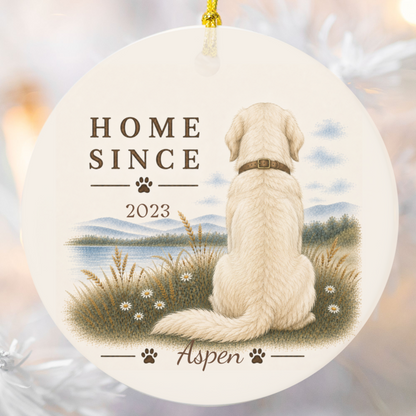 Personalized English Cream Golden Retriever Ornament, Double Sided Gotcha Day Gift, Custom Dog Keepsake