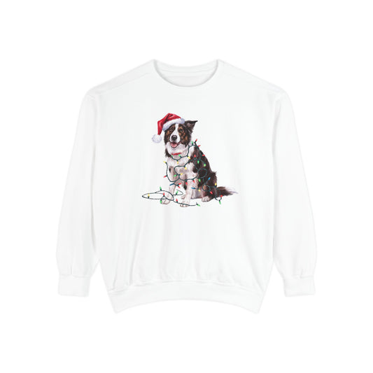 Christmas Border Collie Sweatshirt, Christmas Lights Dog Sweatshirt, Christmas Dog, Border Collie Mom, Gift for Dog Lover, Border Collie