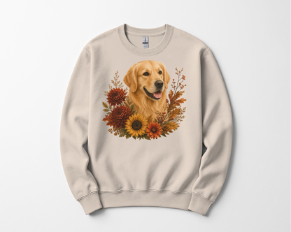 Golden Retriever Autumn Floral Sweatshirt