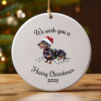 Load image into Gallery viewer, Christmas Dachshund Ornament, Christmas Lights Dog Keepsake

