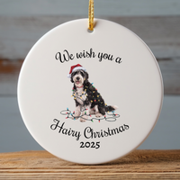 Load image into Gallery viewer, Christmas Labradoodle Ornament, Christmas Lights Dog Keepsake

