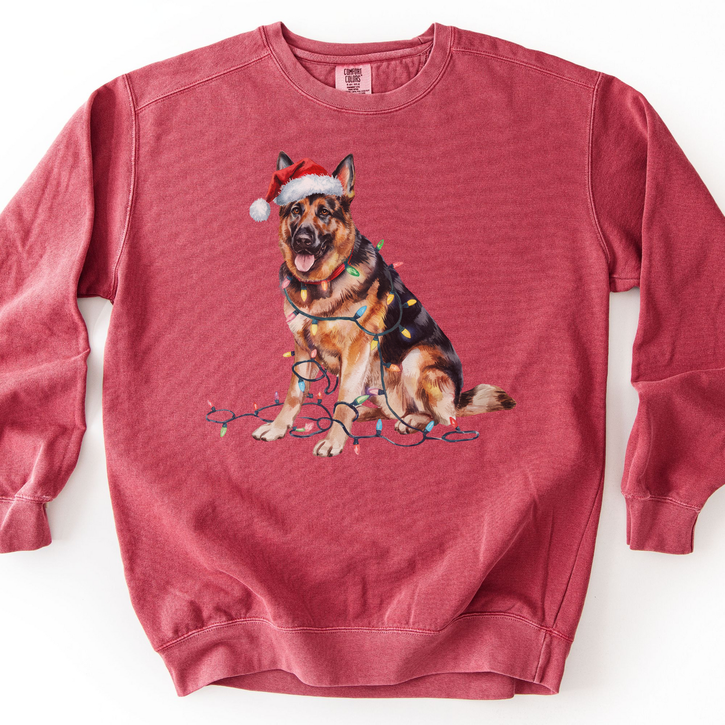 German Shepherd Christmas Lights Sweatshirt