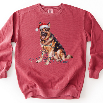 German Shepherd Christmas Lights Sweatshirt