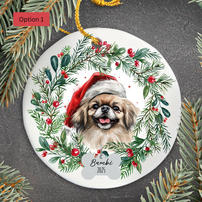 Personalized Pekingese Christmas Ornament