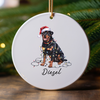 Rottweiler Ornament, Custom Dog Lover Gift