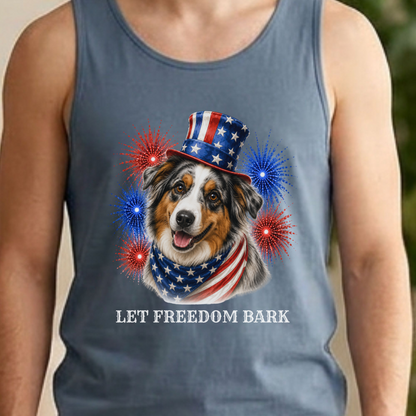 Patriotic Australian Shepherd Tank Top