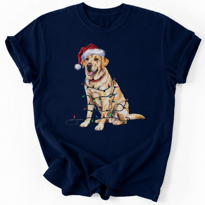 Christmas Yellow Labrador Shirt, Christmas Lights Dog Tee, Christmas Dog Tee, Lab Mom Tshirt, Gift for Dog Lover, Yellow Lab