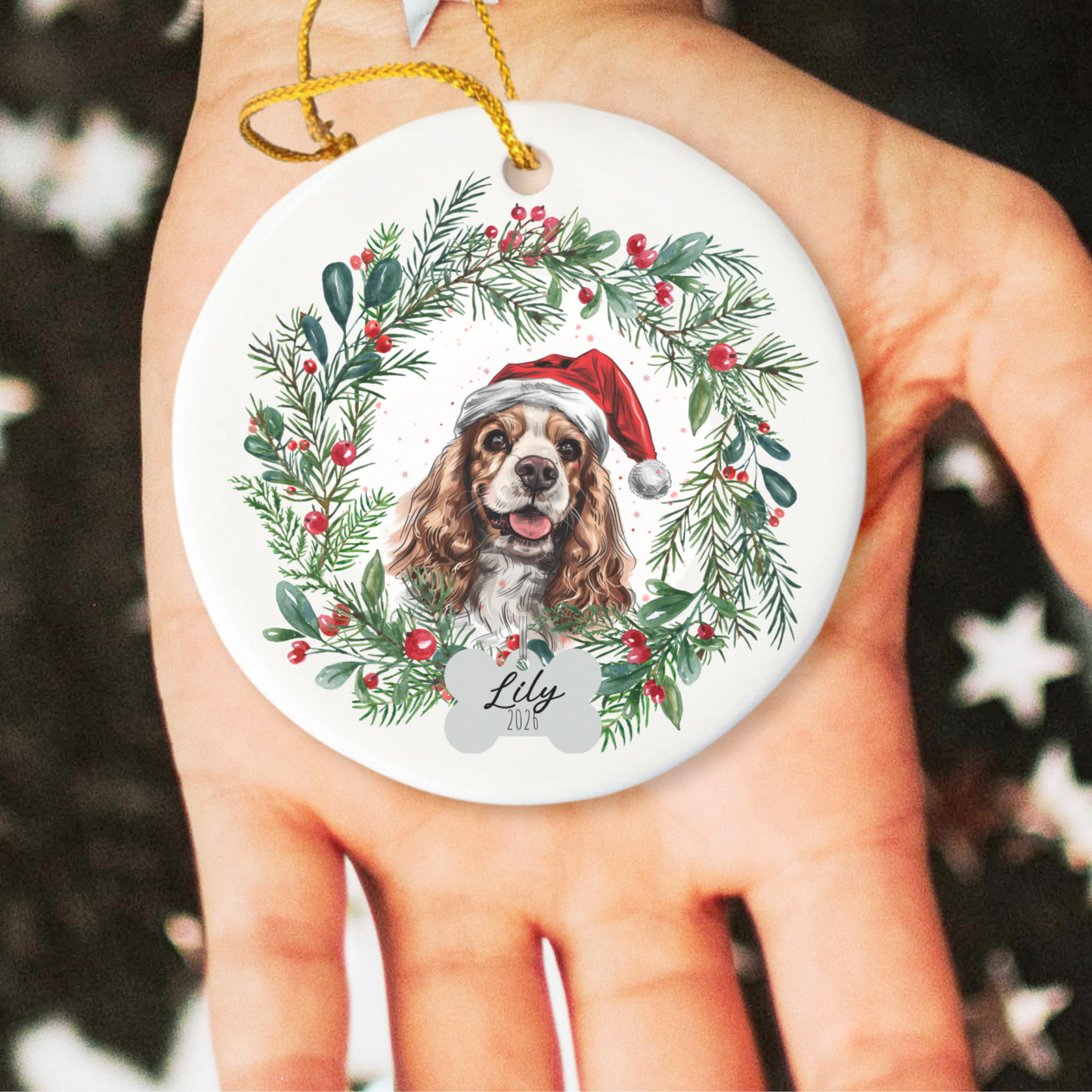Personalized Cocker Spaniel Ornament