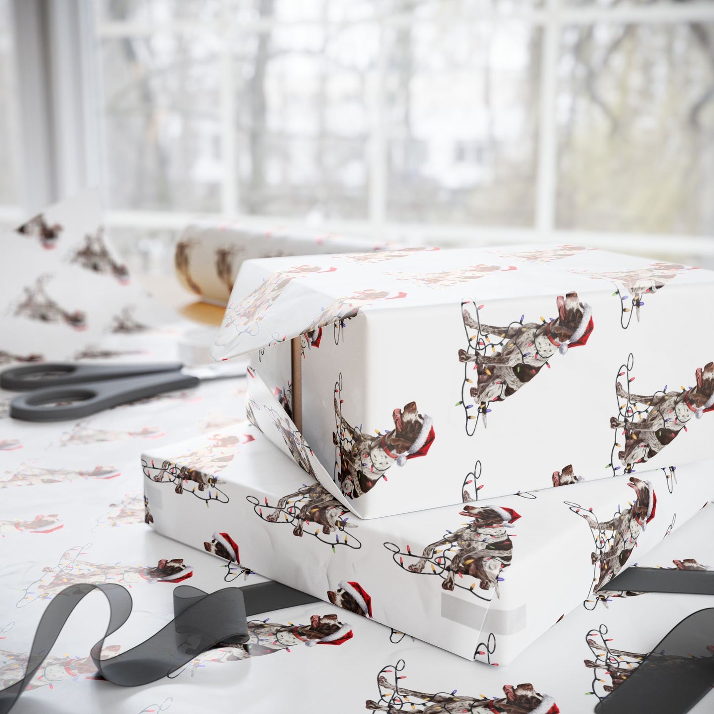 English Pointer Christmas Lights Wrapping Paper