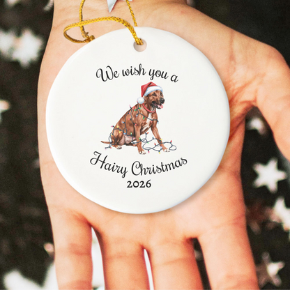 Christmas Rhodesian Ridgeback Ornament, Christmas Lights Dog Keepsake