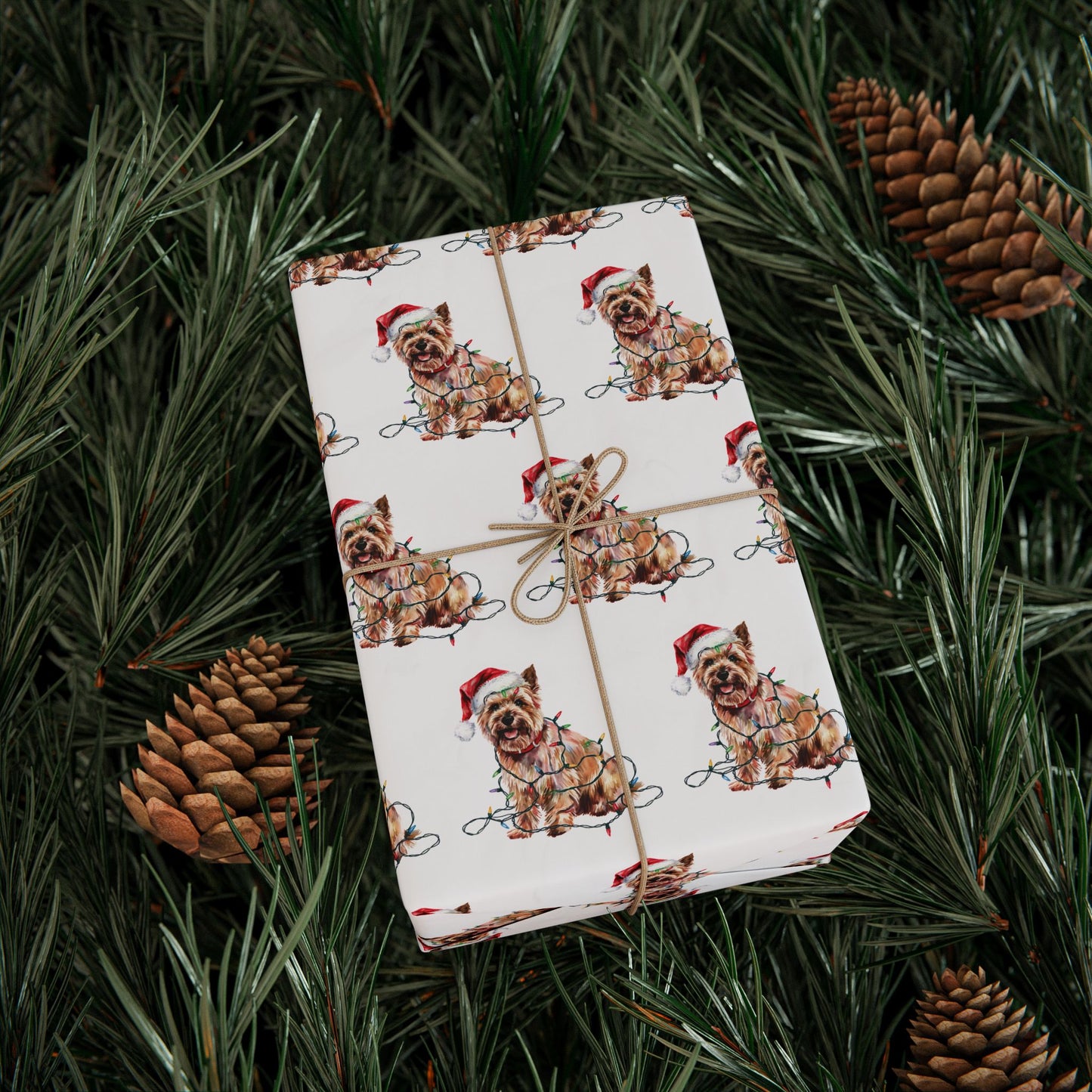 Cairn Terrier Christmas Lights Wrapping Paper