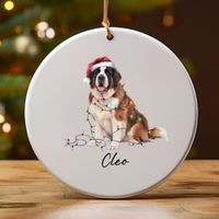 Load image into Gallery viewer, Saint Bernard Ornament, Personalized Dog Lover Gift
