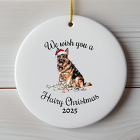 Load image into Gallery viewer, Christmas German Shepherd Ornament, Christmas Lights Dog Keepsake
