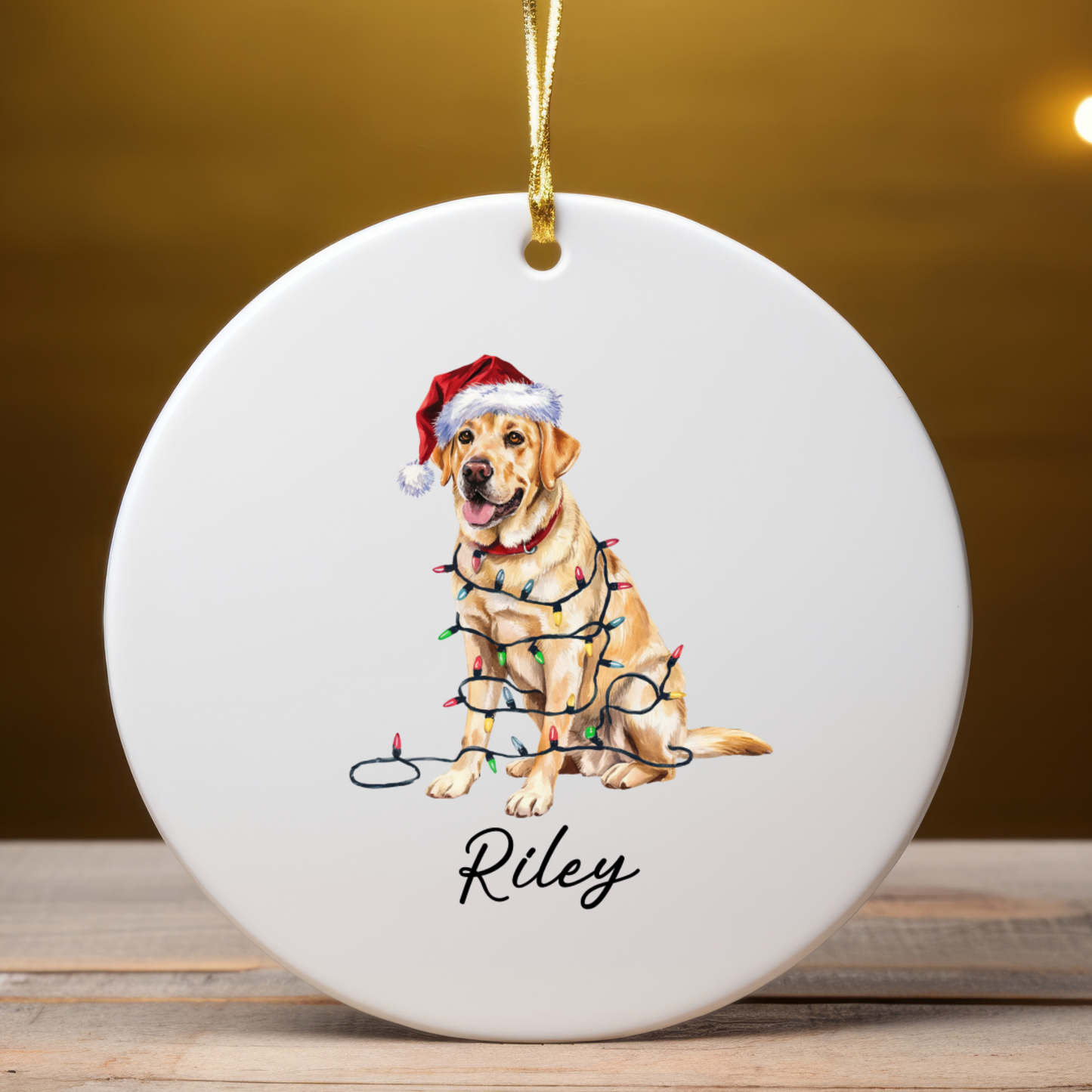 Yellow Labrador Retriever Ornament, Personalized Dog Christmas Keepsake