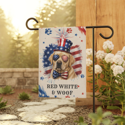 Patriotic Yellow Lab Garden Flag