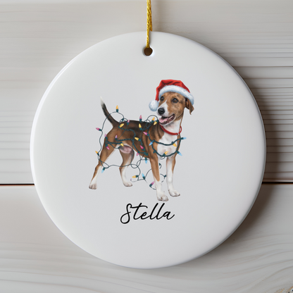 Smooth Fox Terrier Ornament, Personalized Christmas Decor