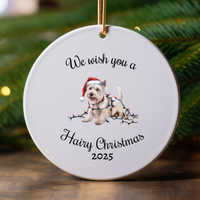 Load image into Gallery viewer, Christmas West Highland Terrier Ornament, Christmas Lights Dog Keepsake
