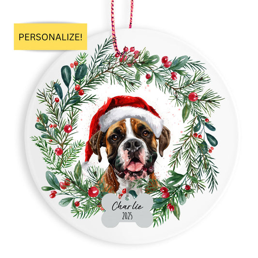Personalized Boxer Christmas Ornament
