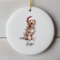 Load image into Gallery viewer, Personalized Poodle Ornament, Custom Ceramic Pet Keepsake
