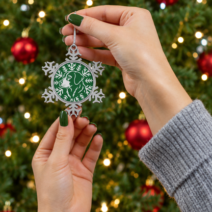 Labrador Retriever Ornament, Pewter Snowflake Christmas Ornament, Lab Lover Gift