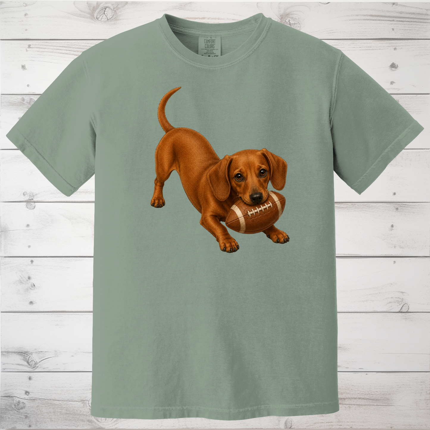 Red Dachshund Football Shirt