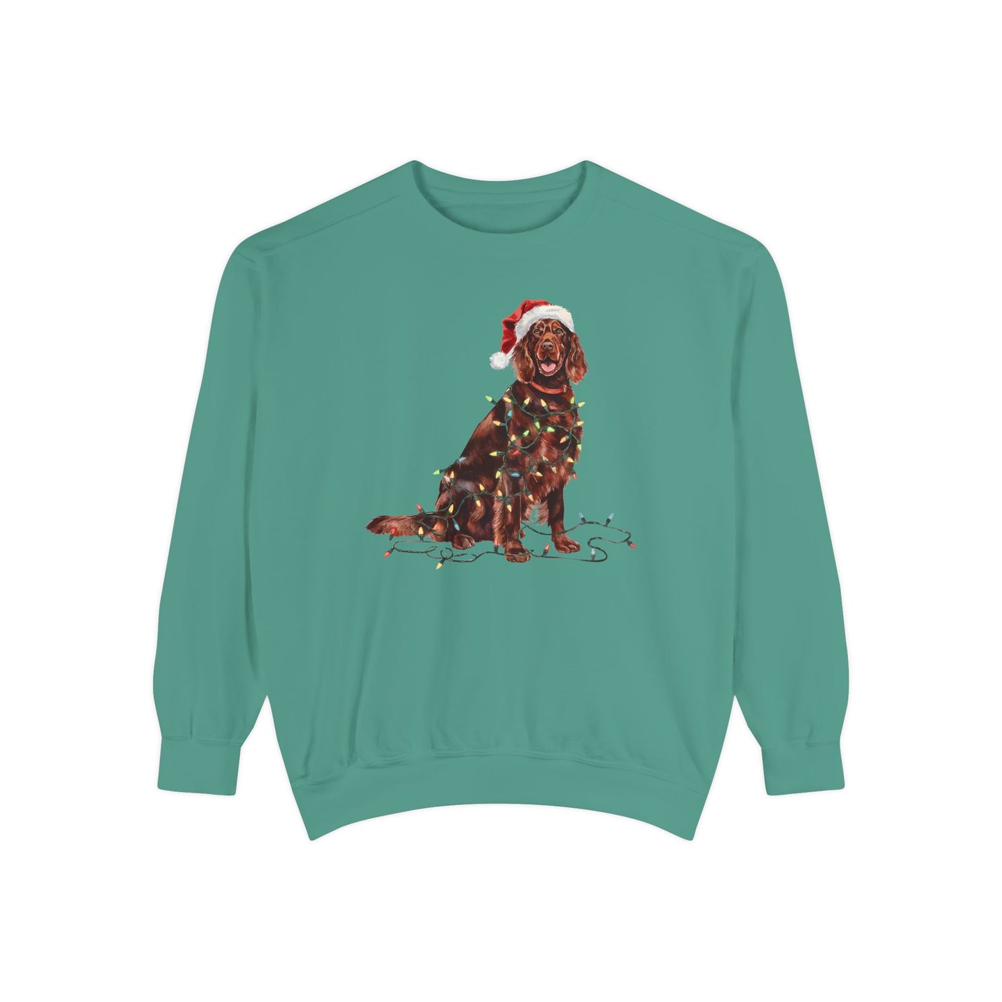 Christmas Irish Setter Sweatshirt, Christmas Lights Dog Sweatshirt, Christmas Dog, Irish Setter Mom, Gift for Dog Lover, Irish Setter