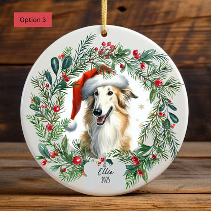 Personalized Borzoi Christmas Ornament