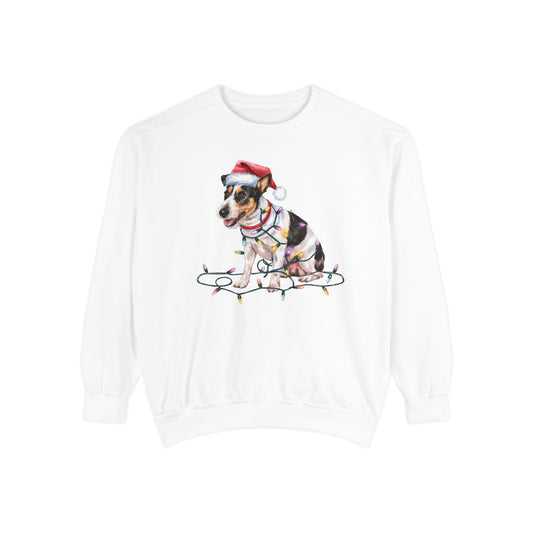 Christmas Rat Terrier Sweatshirt, Christmas Lights Dog Sweatshirt, Christmas Dog Sweatshirt, Rat Terrier Mom Sweatshirt, Gift for Dog Lover