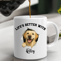 Load image into Gallery viewer, Personalized Yellow Lab Life’s Better With My Dog Mug
