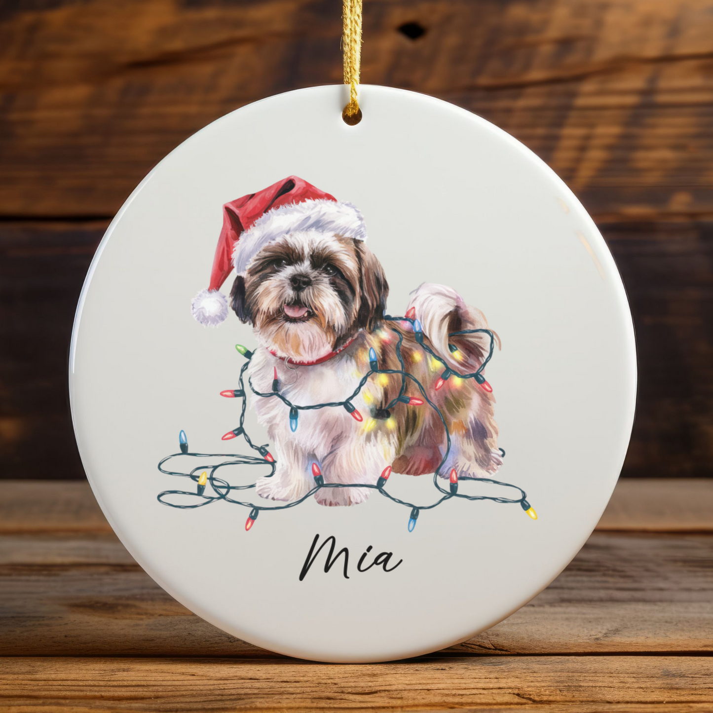 Shih Tzu Ornament Personalized Gift, Custom Holiday Pet Decor