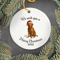 Load image into Gallery viewer, Fox Red Labrador Retriever Ornament 2025, We Wish You a Hairy Christmas Ornament, Funny Dog Lover Gift, Personalized Pet Keepsake
