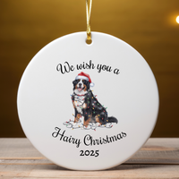 Load image into Gallery viewer, Christmas Bernese Mountain Dog Ornament, Christmas Lights Dog Keepsake
