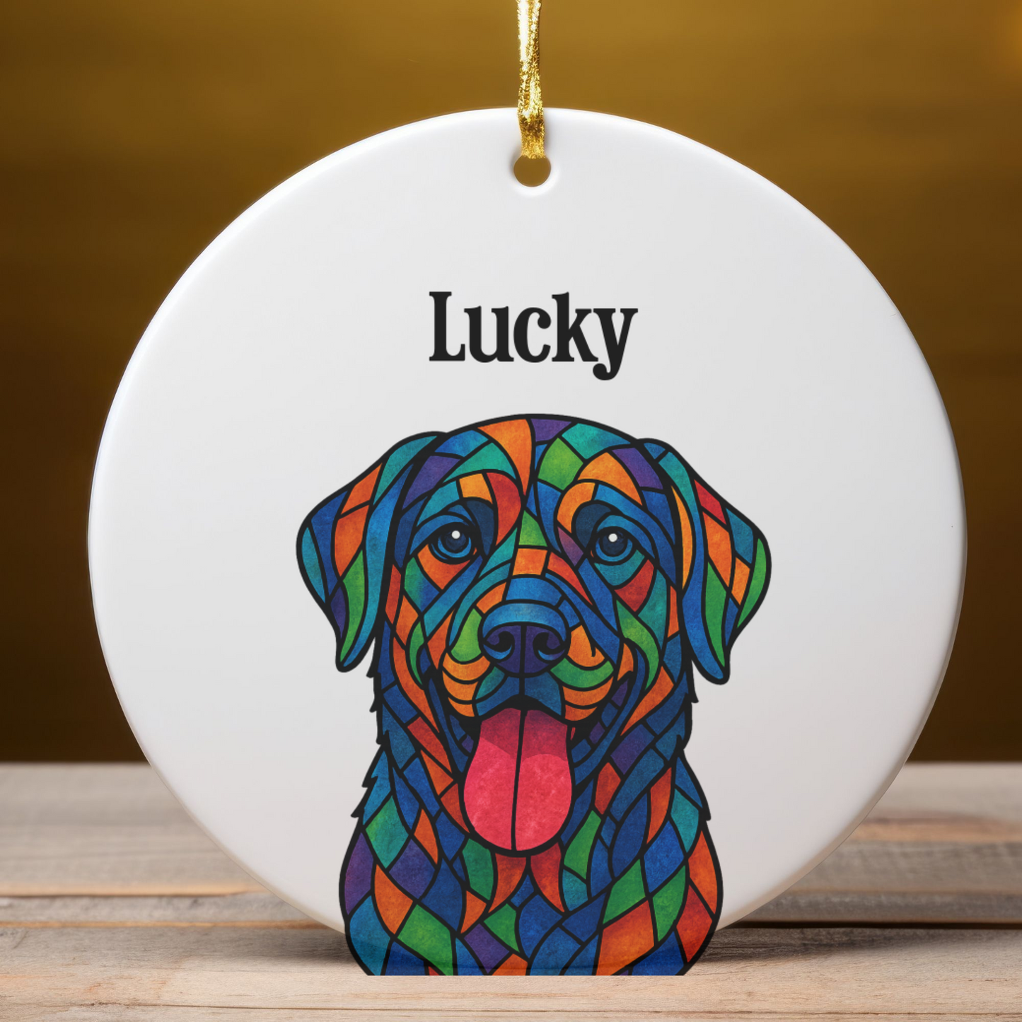 Personalized Geometric Pet Ornament