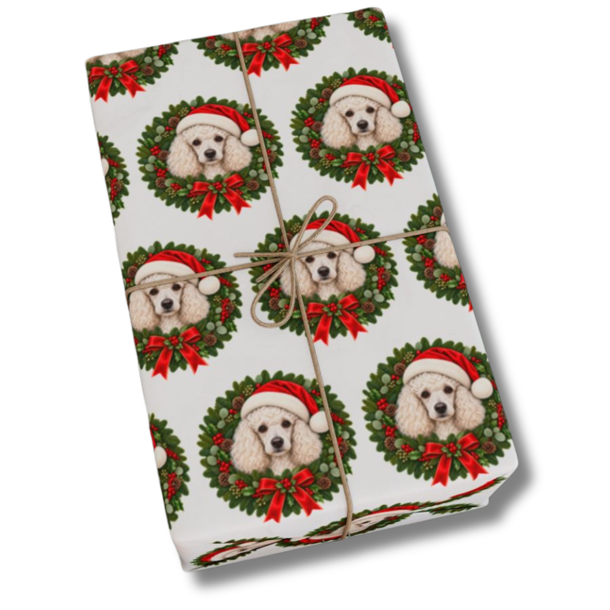 Poodle Christmas Wrapping Paper, Holiday Gift Wrap for Poodle Lovers and Dog Moms