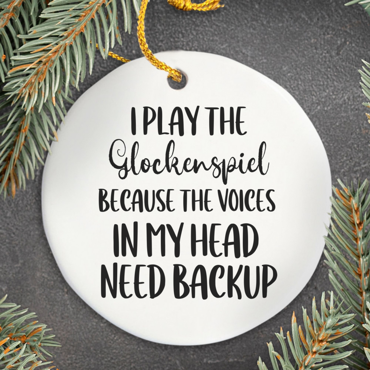 Glockenspiel Ornament, Ceramic Musician Gift