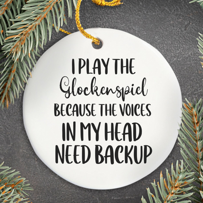 Glockenspiel Ornament, Ceramic Musician Gift