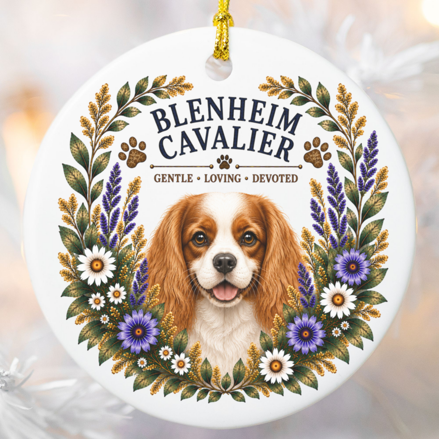 Blenheim Cavalier Ornament, Cavalier King Charles Spaniel Gift, Dog Mom Keepsake