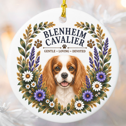 Blenheim Cavalier Ornament, Cavalier King Charles Spaniel Gift, Dog Mom Keepsake