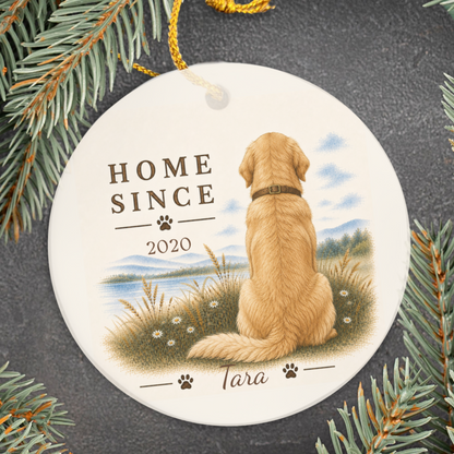 Personalized Golden Retriever Ornament, Double Sided Gotcha Day Gift, Custom Dog Keepsake