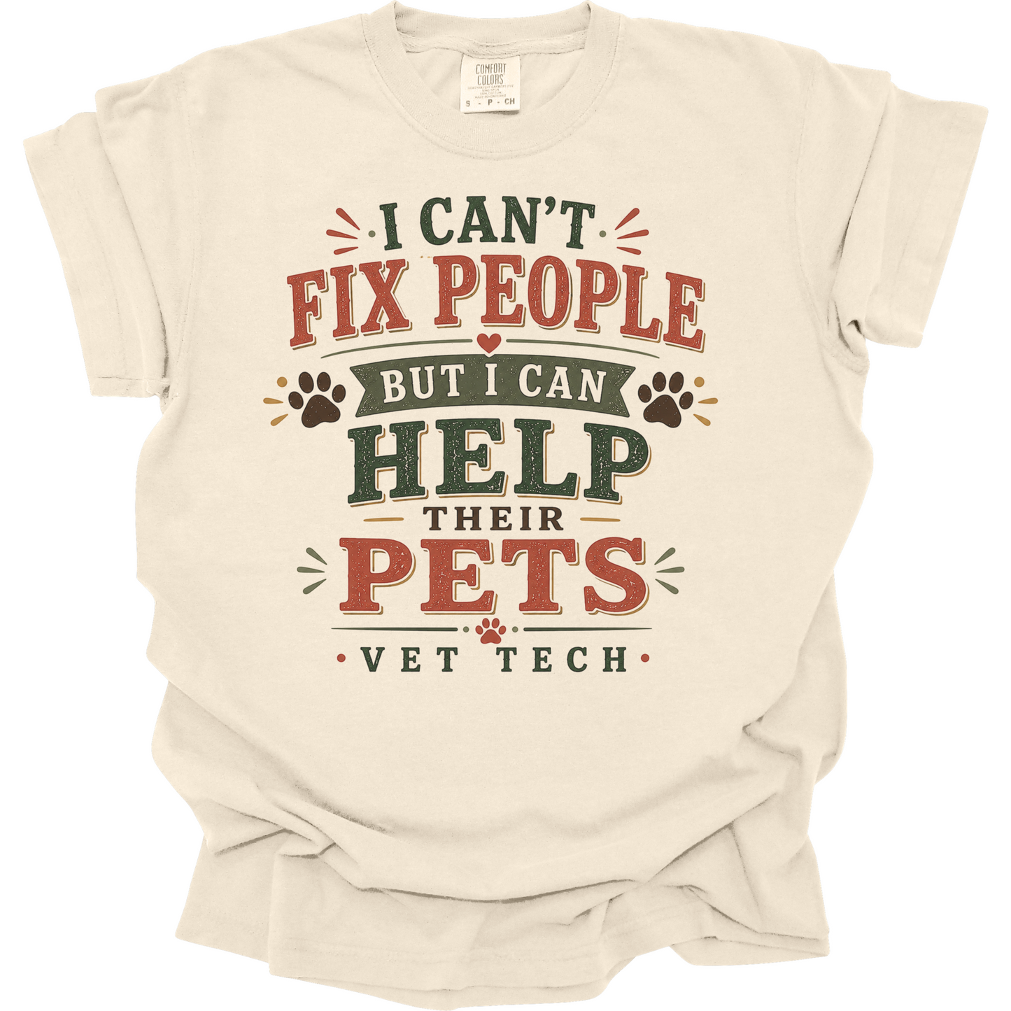 Vet Tech Shirt, Funny Veterinary Technician Gift, I Can't Fix People Vet Tech Tee