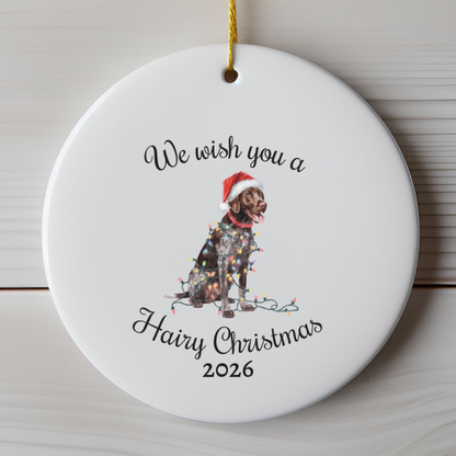 Christmas German Shorthaired Pointer Ornament, Christmas Lights Dog Keepsake