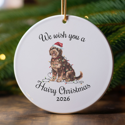 Christmas Portuguese Water Dog Ornament, Christmas Lights Dog Keepsake