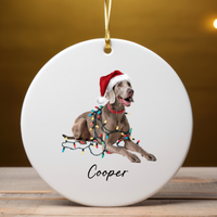 Load image into Gallery viewer, Weimaraner Ornament, Personalized Christmas Dog Gift
