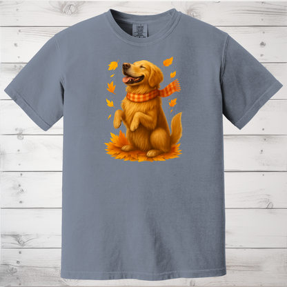 Golden Retriever Fall Shirt, Autumn Dog Sweatshirt, Pet Lover Gift, Cozy Canine Apparel, Seasonal Dog Mom Clothing