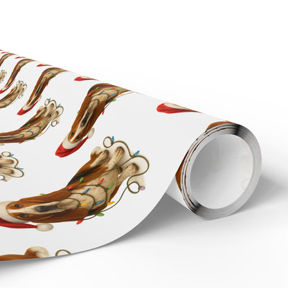 Basset Hound Christmas Lights Wrapping Paper
