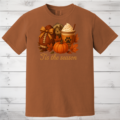 Pumpkin Spice Paw Print Football Top