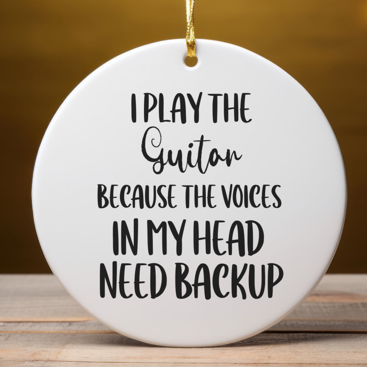 Guitar Ornament, Ceramic Music Lover Gift