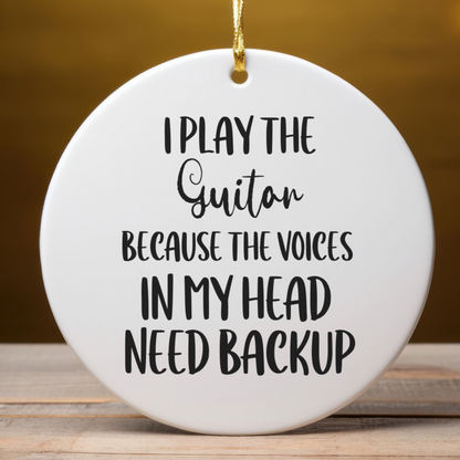 Guitar Ornament, Ceramic Music Lover Gift